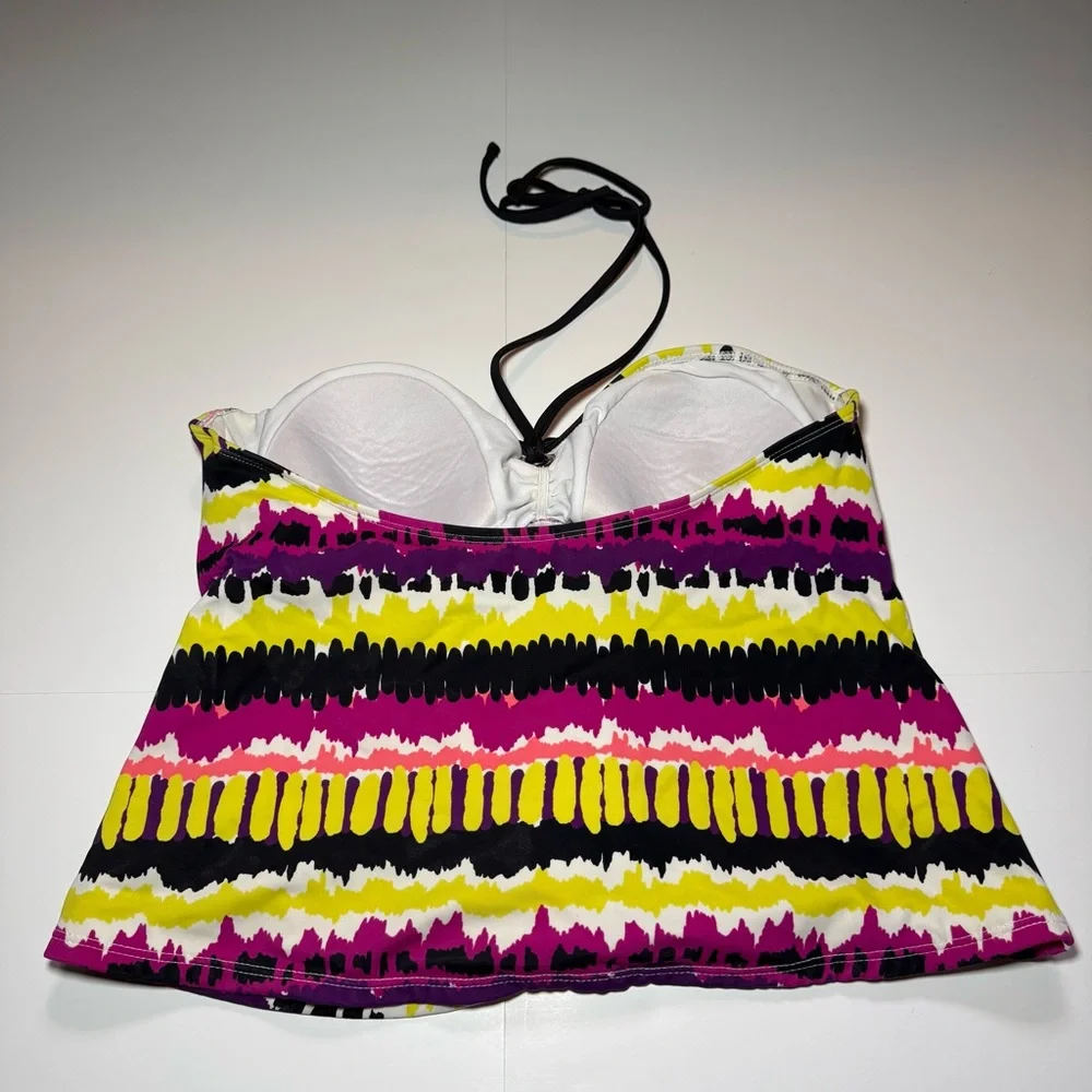 Faded Glory Women's Swim Top - Pink, Yellow, Black‎